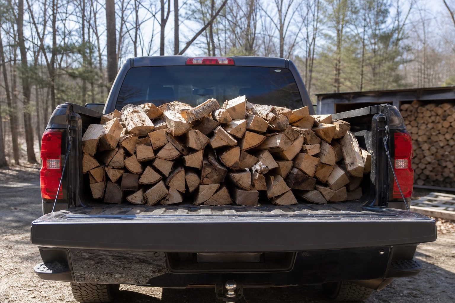 Seasoned hardwood firewood ready for delivery in Dunwoody, GA