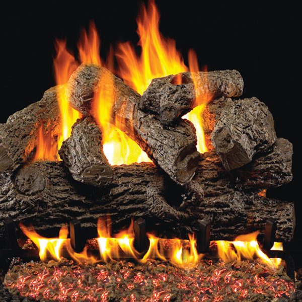 Royal English Oak 18" — gas log set installed by Chimney Pro Cleaners
