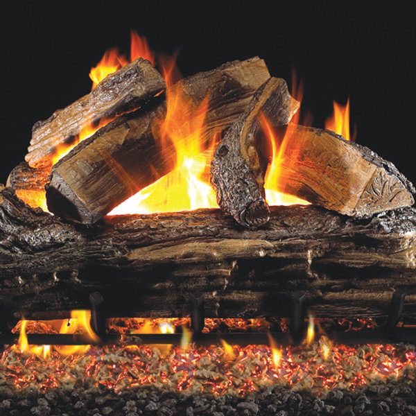 Split Oak 18" Gas Logs — gas log set installed by Chimney Pro Cleaners