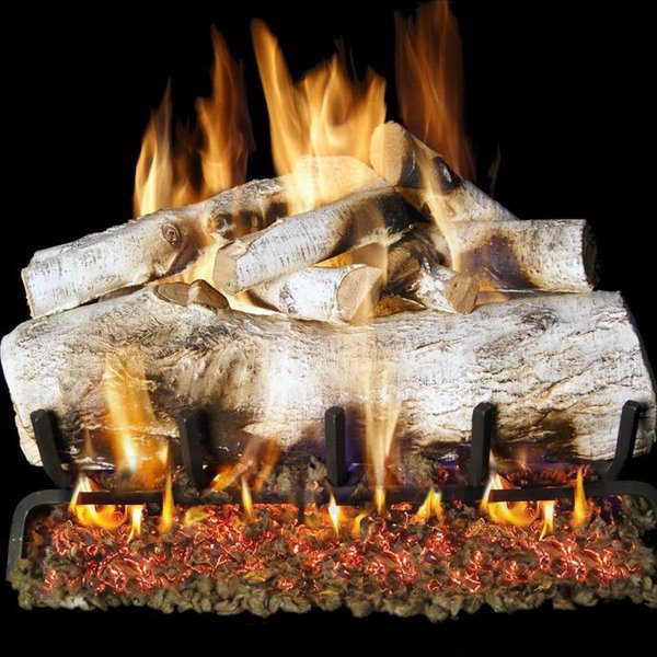 Real Fyre 18" White Mountain Birch — gas log set installed by Chimney Pro Cleaners