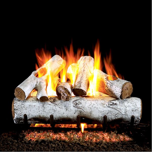 Real Fyre 18" White Birch Vented — gas log set installed by Chimney Pro Cleaners